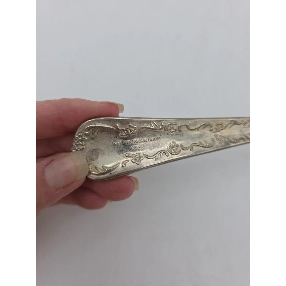 Vintage WM Rogers & Son Serving Spoon Enchanted Rose Punch Or Gravy Ladle 11